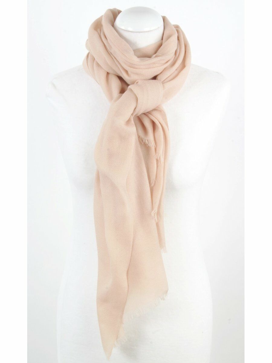 Effen Licht Zandkleurige Superzachte Merino Wollen Sjaal huismerk kopen in de aanbieding