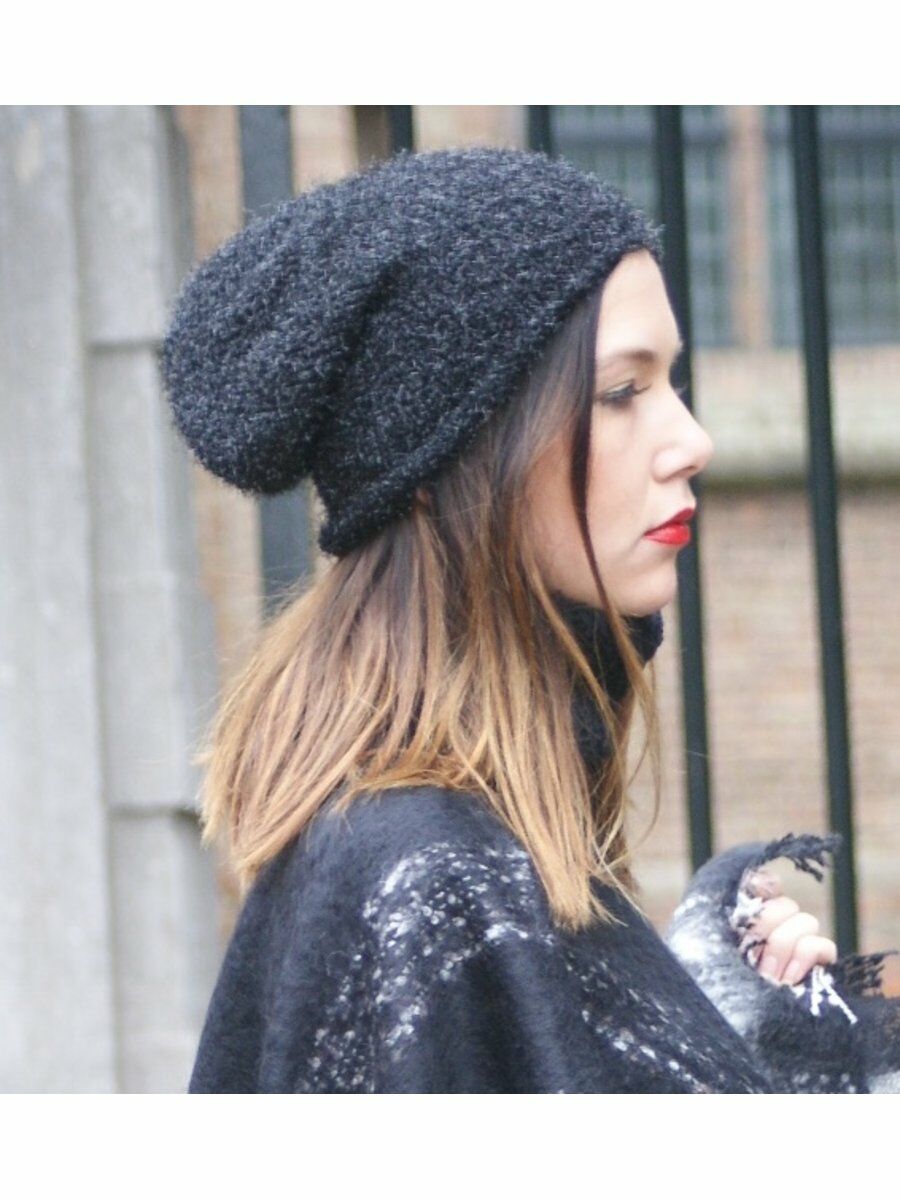 Zwarte Elastische Muts Met Lurex huismerk kopen in de aanbieding