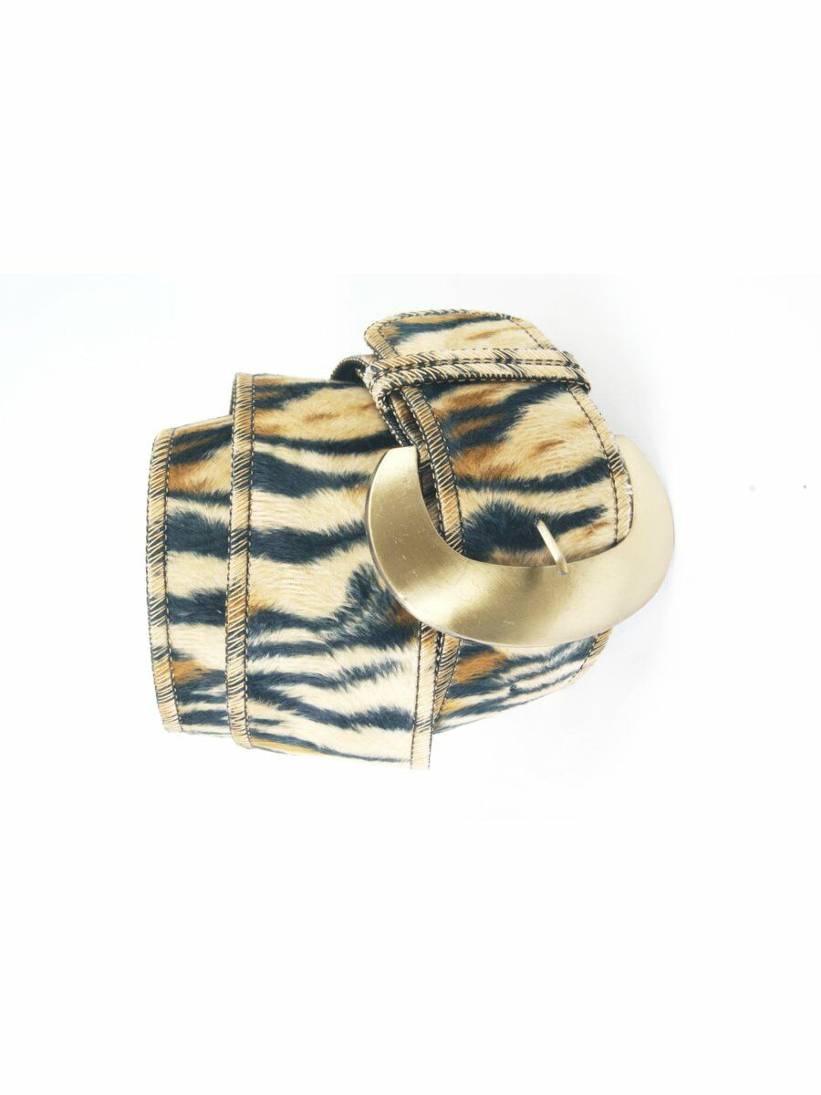 Damesriem Met Tijgerprint En Bronzen Gesp huismerk kopen in de aanbieding