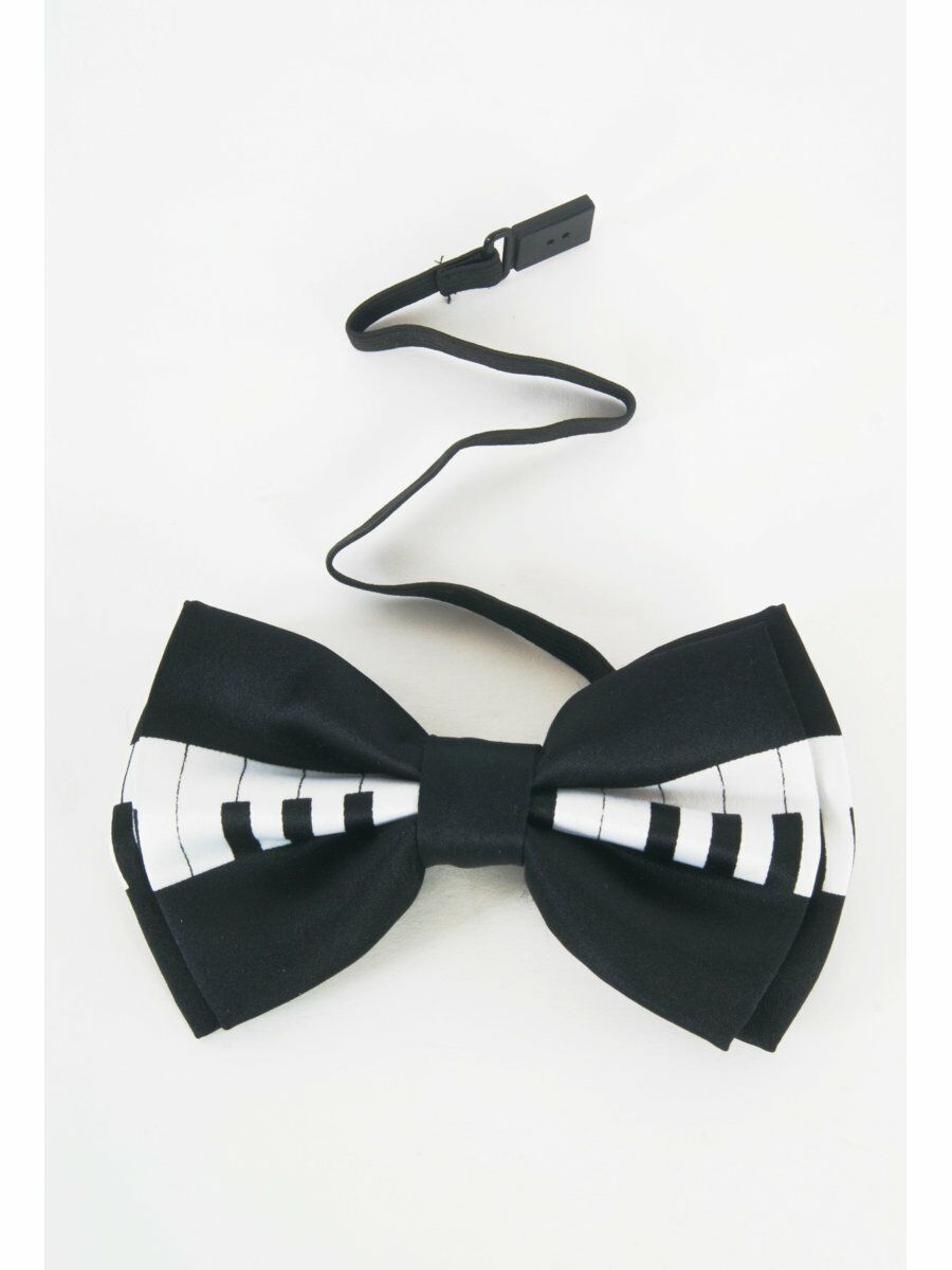 Zwart Witte Voorgestrikte Vlinderstrik Met Piano Klavierprint huismerk kopen in de aanbieding