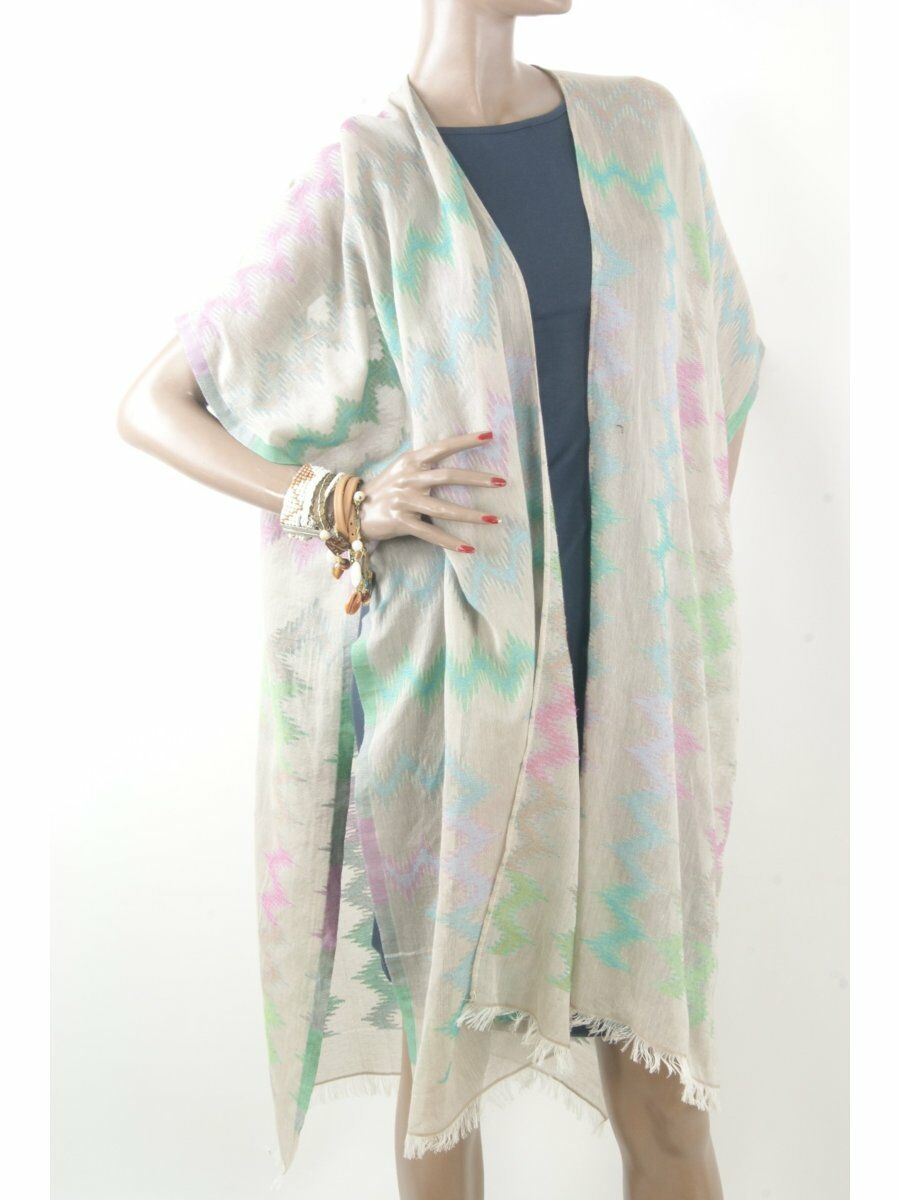 Beige Kimono Met Zigzag Patroon huismerk kopen in de aanbieding