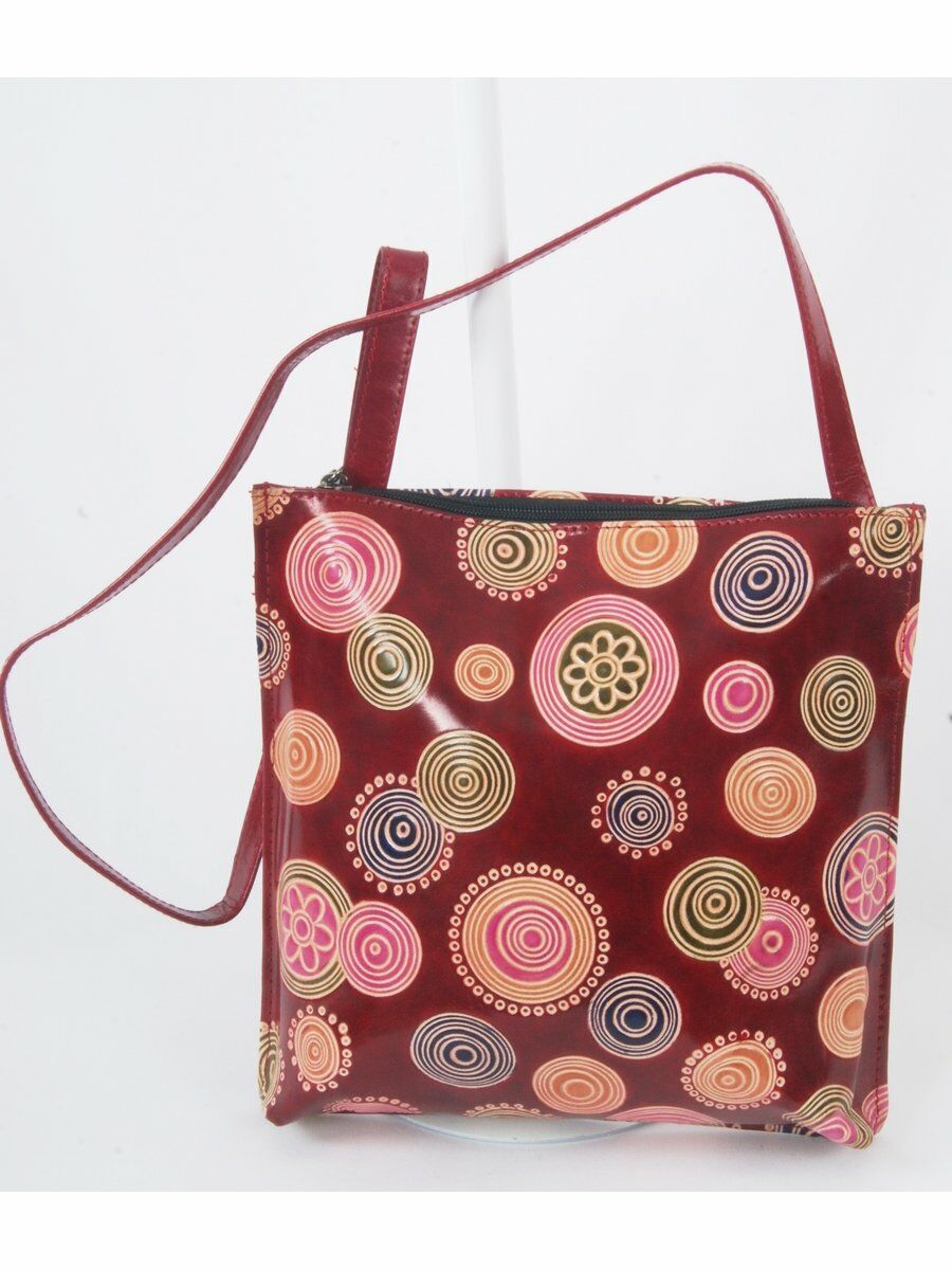 Donkerrode Cross Body Tas Van Bewerkt Leer huismerk kopen in de aanbieding