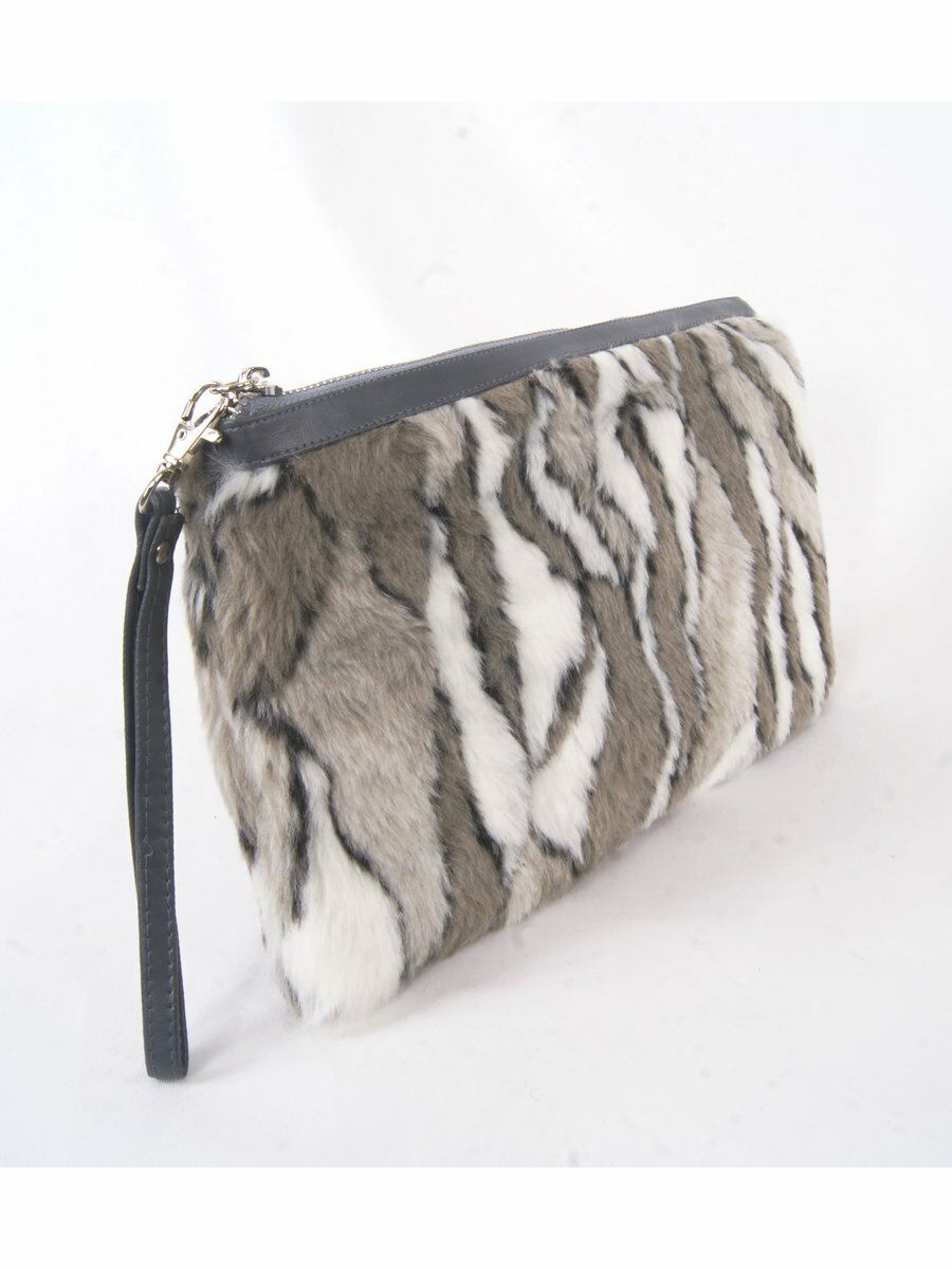 Grijs Gemixte Faux Bont Clutch Etui huismerk kopen in de aanbieding