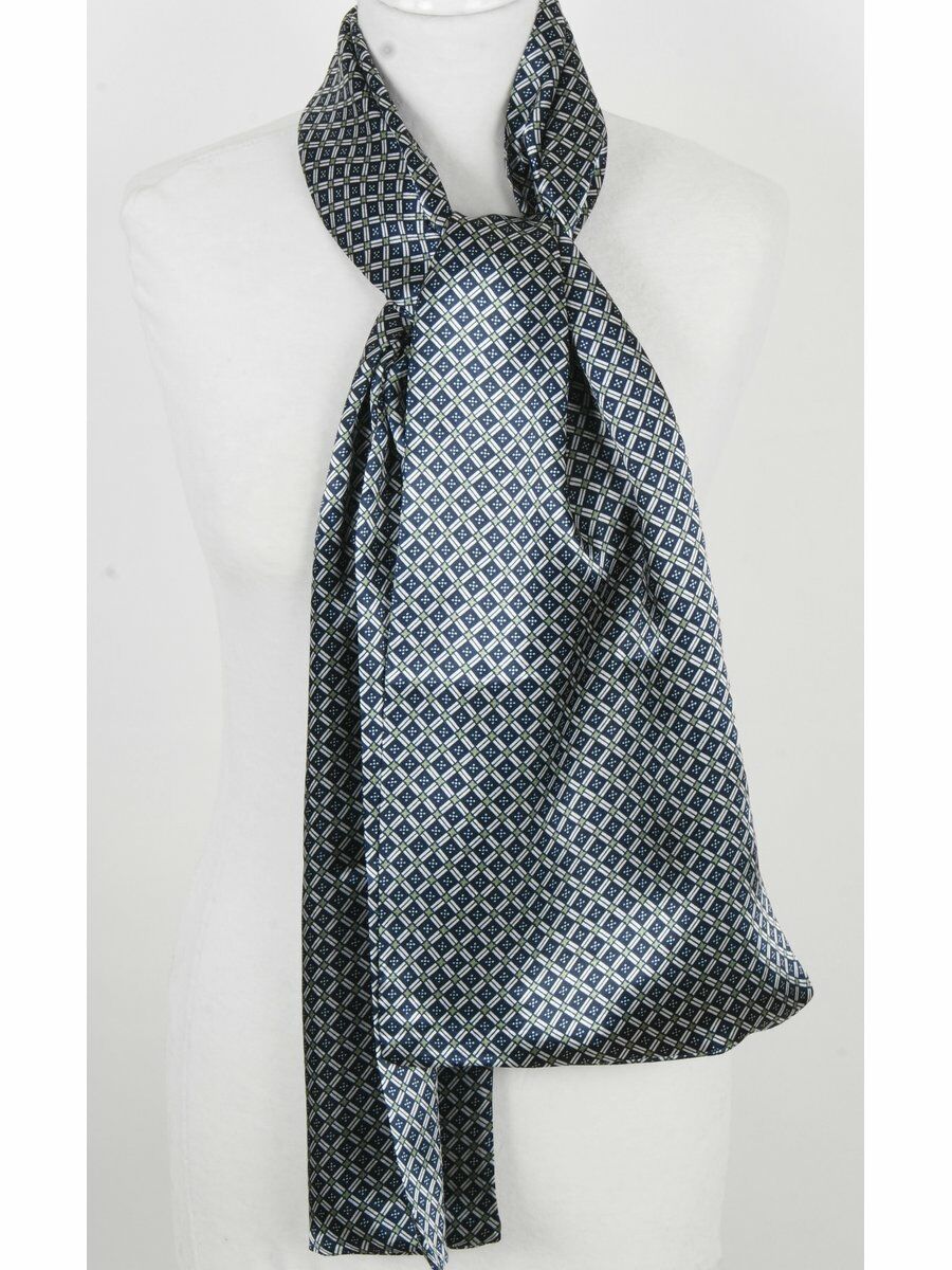 Satijn Zijden Herensjaal Met Blauw Ruitje huismerk kopen in de aanbieding