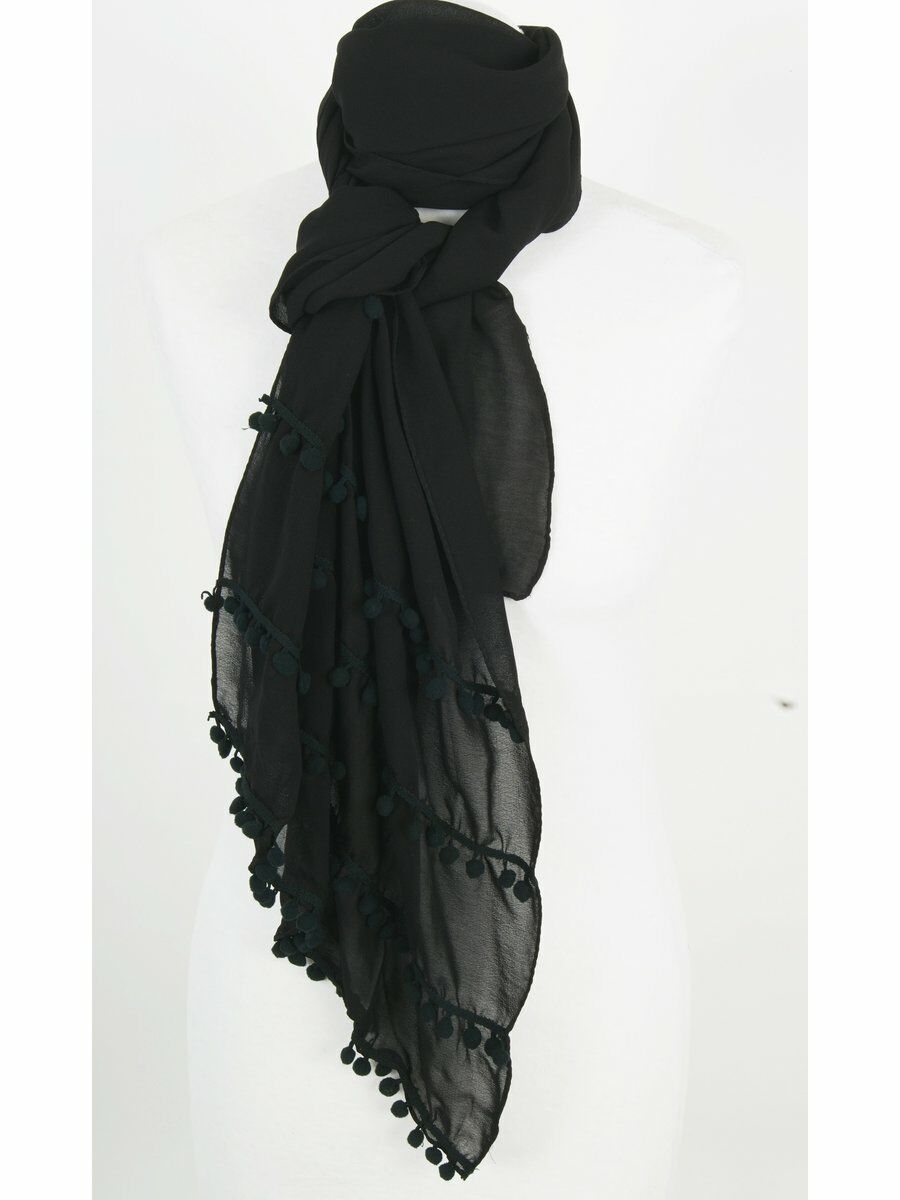 Zwarte Soepelvallende Voile Sjaal huismerk kopen in de aanbieding