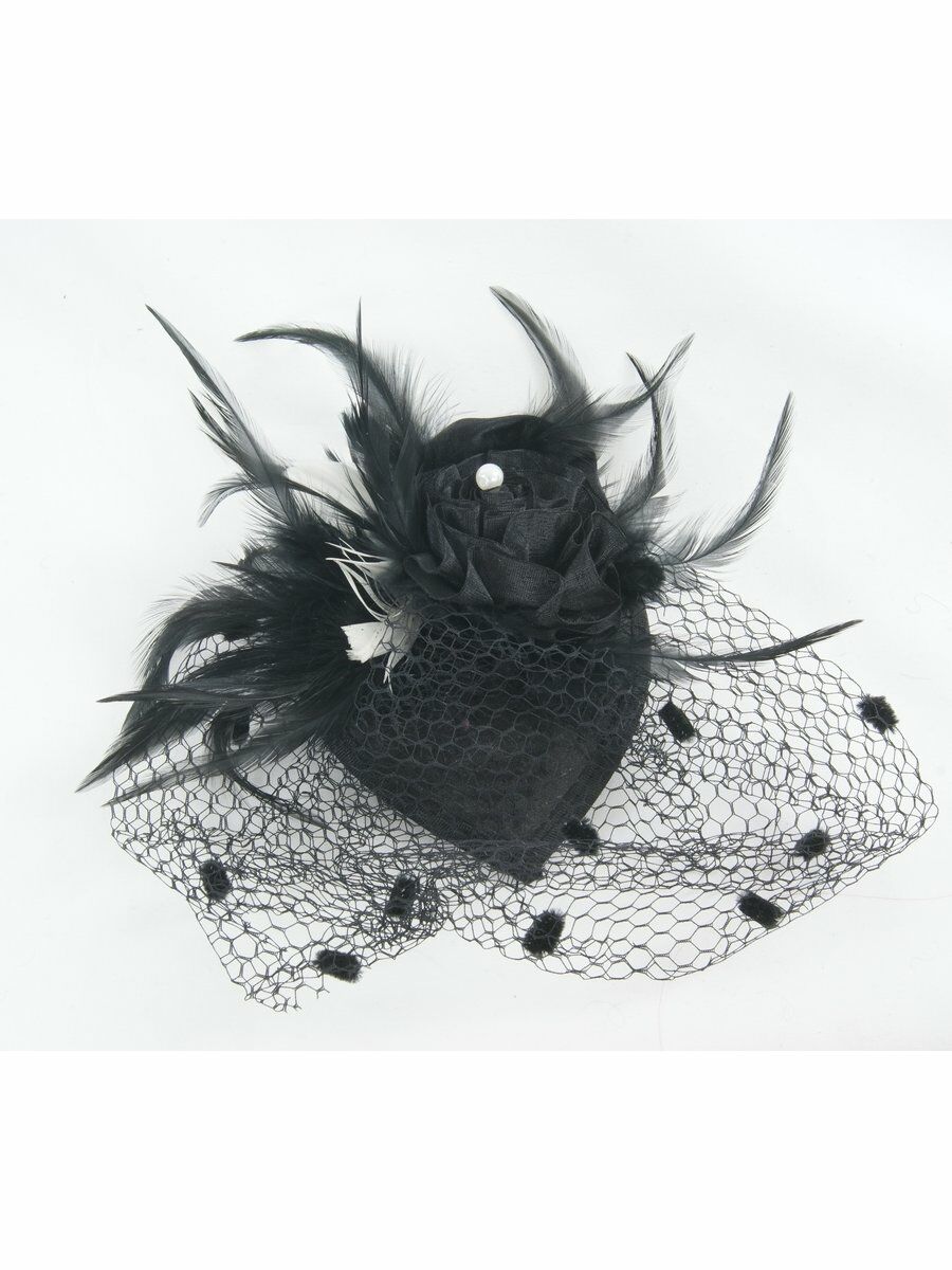 Fascinator Met Veren En Een Polka Dot Sluier huismerk kopen in de aanbieding Fascinator Met Veren En Een Polka Dot Sluier huismerk kopen in de aanbieding