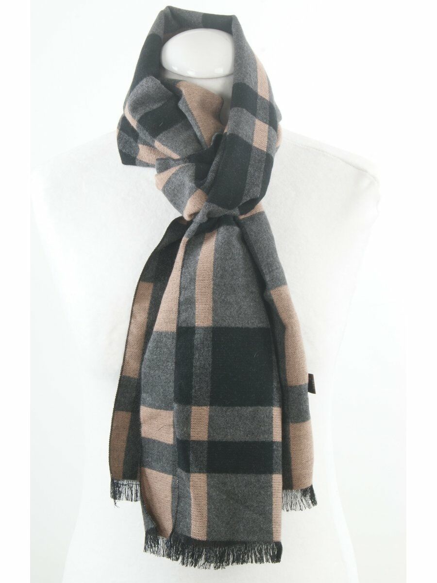 Herensjaal In Camelkleurig Zwarte Grijze Ruit Met Franjes huismerk kopen in de aanbieding