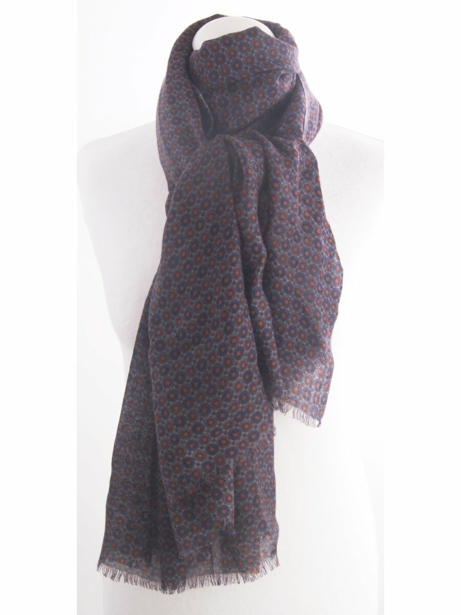 Grijze Wollenzijde Heren Sjaal Met Stropdas Printje huismerk kopen in de aanbieding