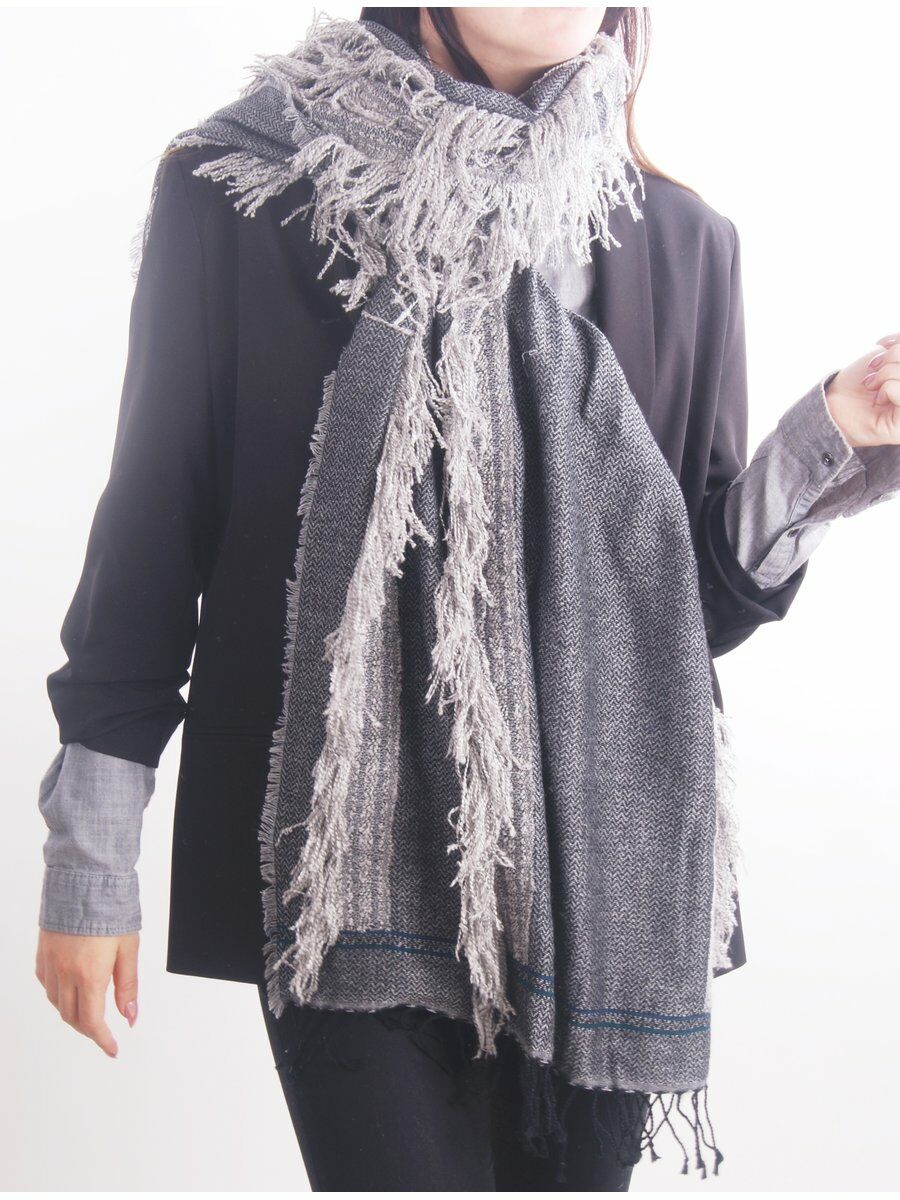 Donkergrijze Sjaal Van Soepel Visgraat Weefsel huismerk kopen in de aanbieding