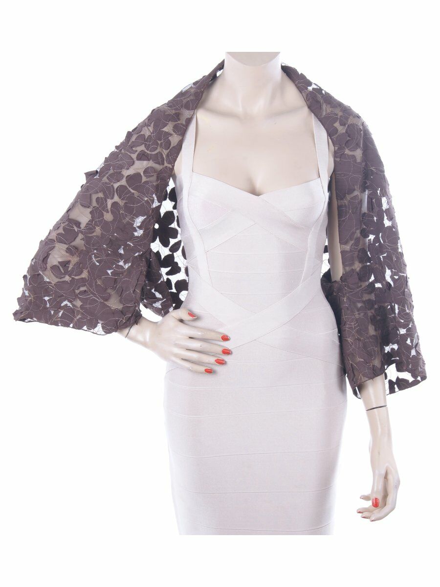 Donkerbruine Capescarf Van Tule Met Stiksels huismerk kopen in de aanbieding Donkerbruine Capescarf Van Tule Met Stiksels huismerk kopen in de aanbieding