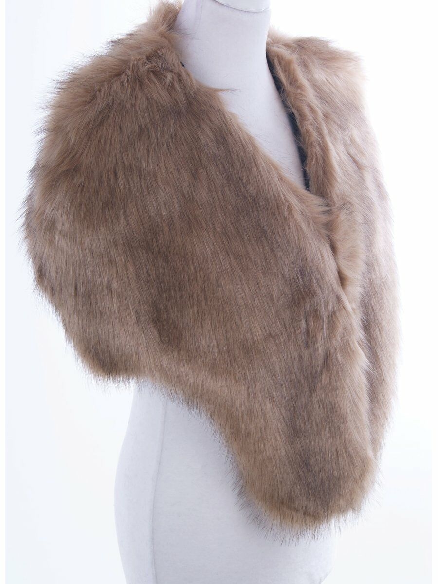 Gemeleerde Beige Faux Bontstola huismerk kopen in de aanbieding Gemeleerde Beige Faux Bontstola huismerk kopen in de aanbieding