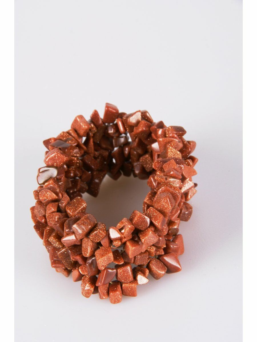 Bruine Stretch Glaskralen Armband huismerk kopen in de aanbieding