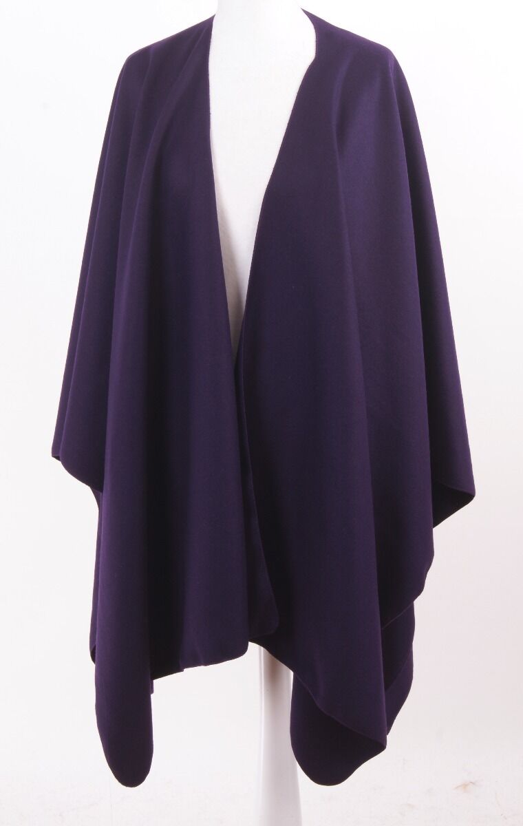Effen Donkerpaarse Wollen Capeomslagdoek huismerk kopen in de aanbieding