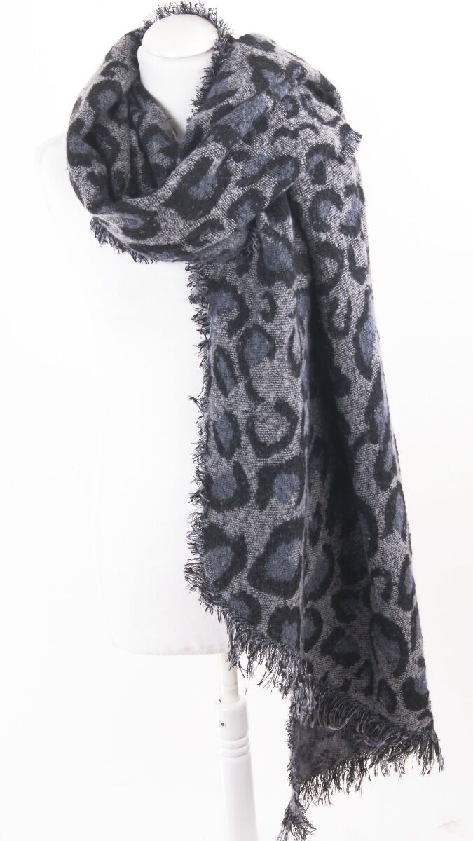 Grijze Omslagdoeksjaal Met Luipaard Patroon In Blauw huismerk kopen in de aanbieding Grijze Omslagdoeksjaal Met Luipaard Patroon In Blauw huismerk kopen in de aanbieding