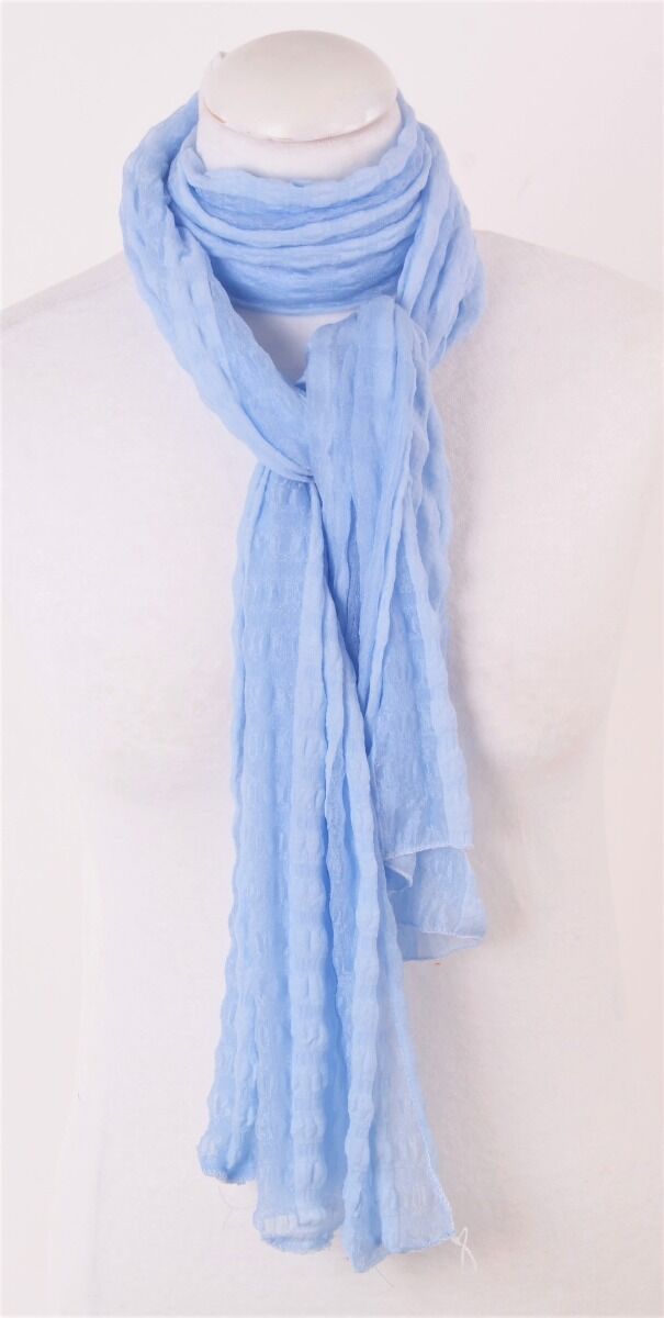 Stretchy Lichtblauwe Sjaal Met Ingeweven Strepen huismerk kopen in de aanbieding
