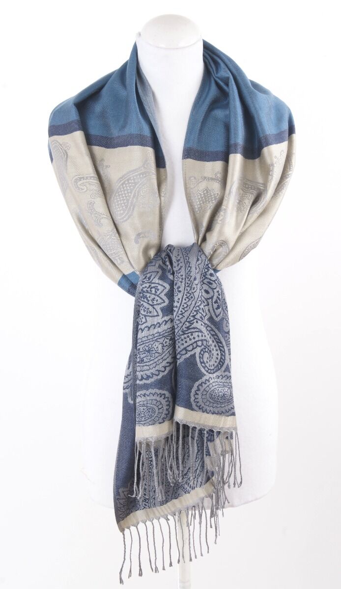 Jeansblauwe Geweven Pashmina Sjaal huismerk kopen in de aanbieding