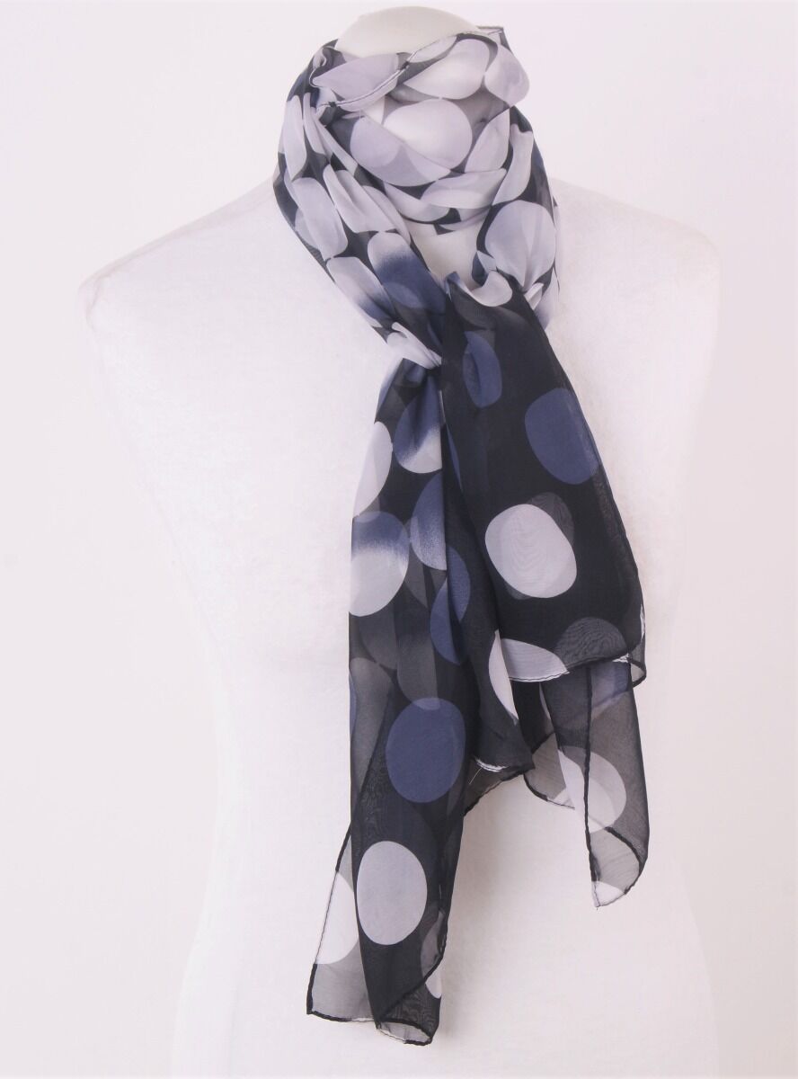 Zwarte Voile Sjaal Met Stippenprint huismerk kopen in de aanbieding