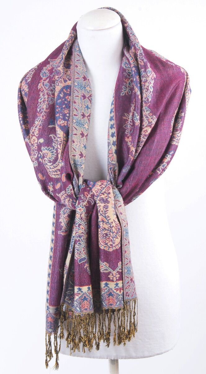 Fuchsia Pashmina Sjaal Met Geweven Paisley Patroon huismerk kopen in de aanbieding Fuchsia Pashmina Sjaal Met Geweven Paisley Patroon huismerk kopen in de aanbieding