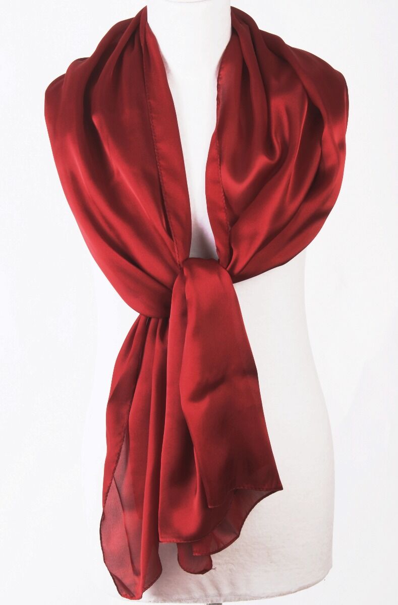 Wijnrode Effen Zijden Sjaalstola huismerk kopen in de aanbieding