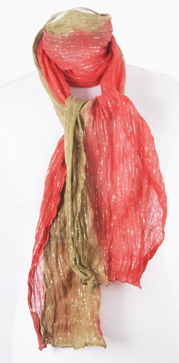 Groen Rode Crushed Cotton Sjaal huismerk kopen in de aanbieding Groen Rode Crushed Cotton Sjaal huismerk kopen in de aanbieding