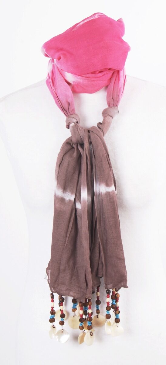 Bruin Met Roze Tiedye Sjaal huismerk kopen in de aanbieding