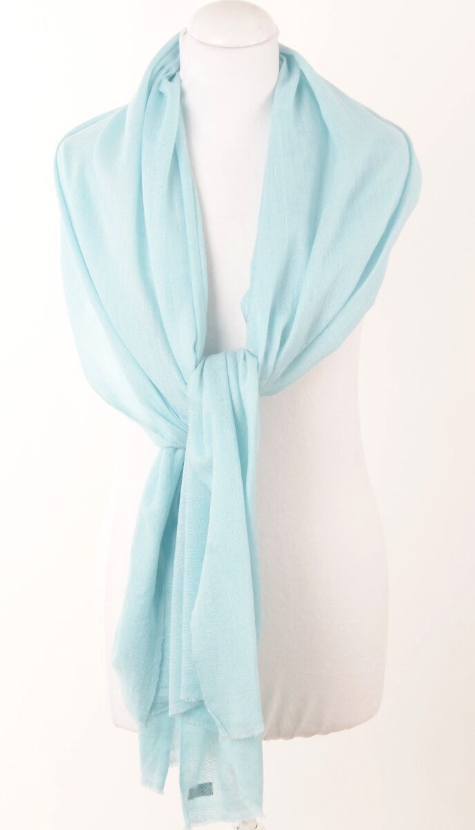 Effen Licht Turquoise Kasjmier Sjaal huismerk kopen in de aanbieding