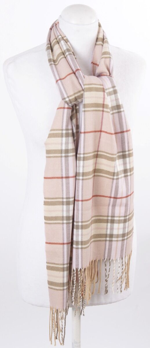 Roze Beige Ultra Zachte Sjaal Met Ruiten huismerk kopen in de aanbieding