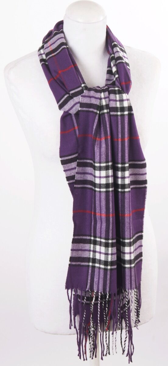Paarse Ultra Zachte Sjaal Met Ruiten huismerk kopen in de aanbieding