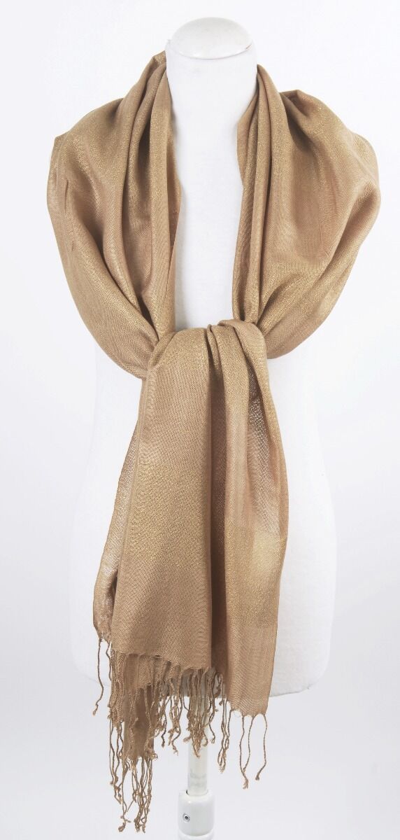 Sjaal In Camel Met Goudkleurige Lurex Strepen huismerk kopen in de aanbieding Sjaal In Camel Met Goudkleurige Lurex Strepen huismerk kopen in de aanbieding