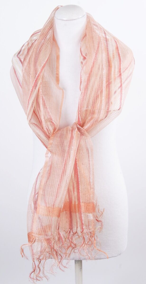 Gestreepte Zijde Organza Sjaal Stola huismerk kopen in de aanbieding