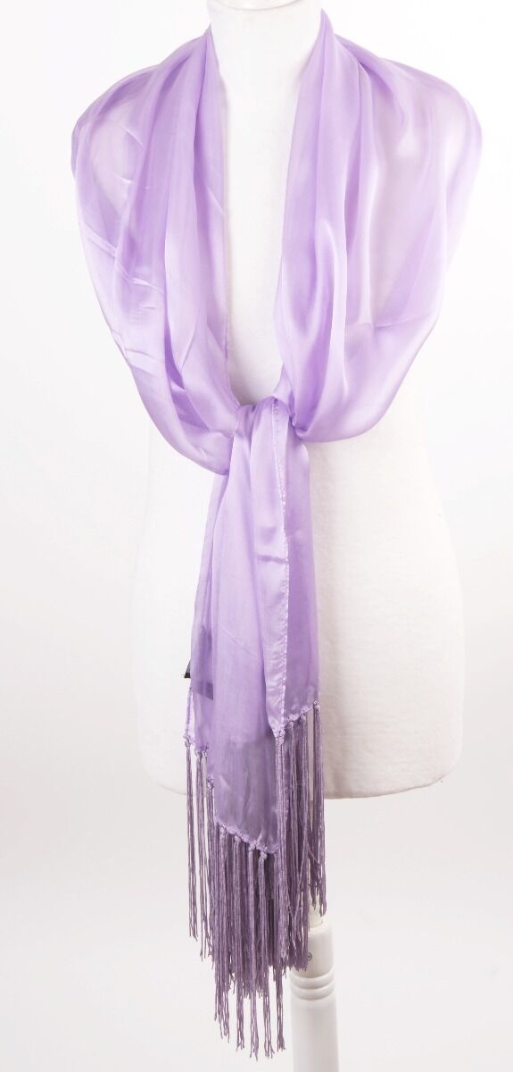 Effen Licht Lila Chiffon Zijden Stola huismerk kopen in de aanbieding