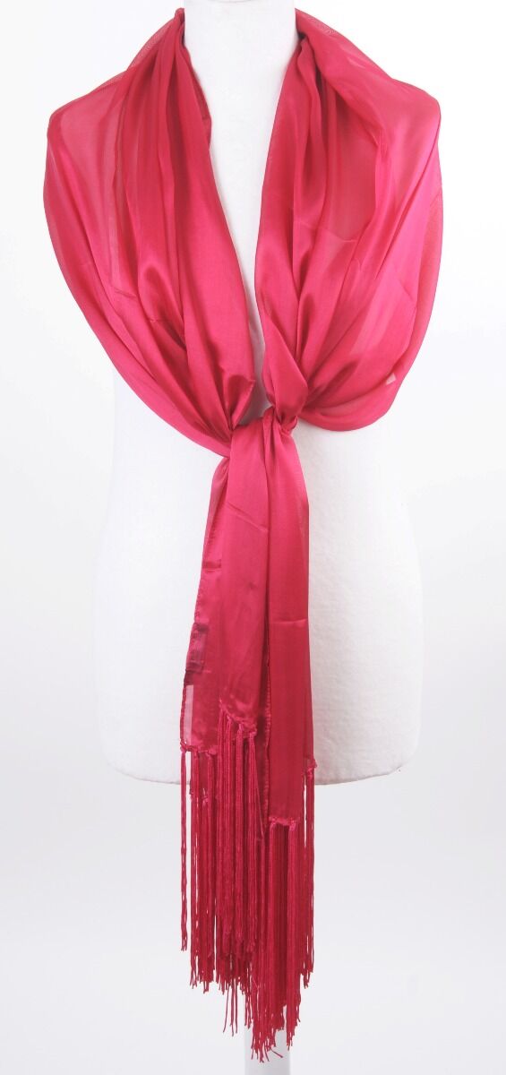 Effen Hardroze Chiffon Zijden Stola huismerk kopen in de aanbieding