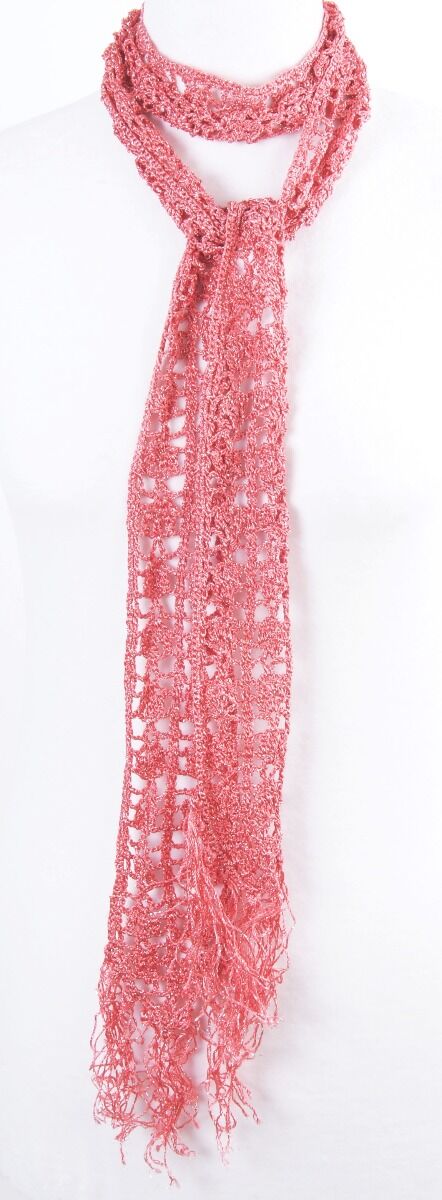 Koraal Roze Gehaakt Glitter Sjaaltje huismerk kopen in de aanbieding