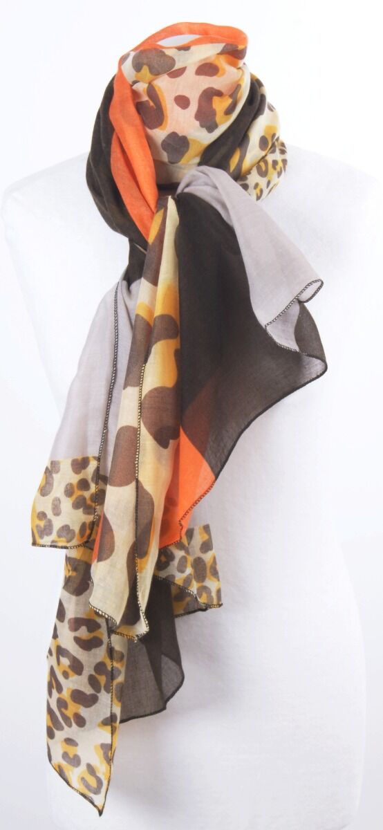 Panterprint Sjaal In Oranje En Geel huismerk kopen in de aanbieding Panterprint Sjaal In Oranje En Geel huismerk kopen in de aanbieding