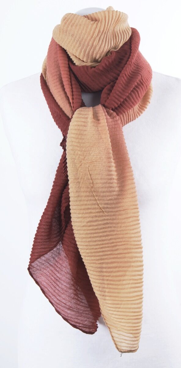 Plisse Sjaal Met Kleurverloop In Kastanjebruinbeige huismerk kopen in de aanbieding