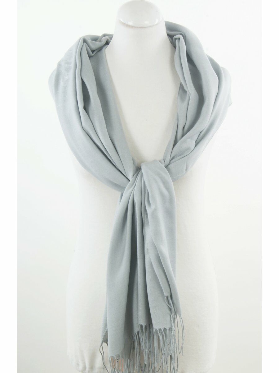 Soepelvallende Effen Licht Grijze Pashmina Sjaal huismerk kopen in de aanbieding