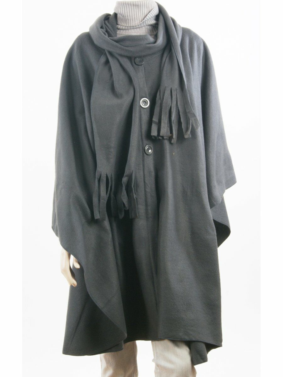 Grijze Fleece Cape Met Knoopsluiting huismerk kopen in de aanbieding Grijze Fleece Cape Met Knoopsluiting huismerk kopen in de aanbieding