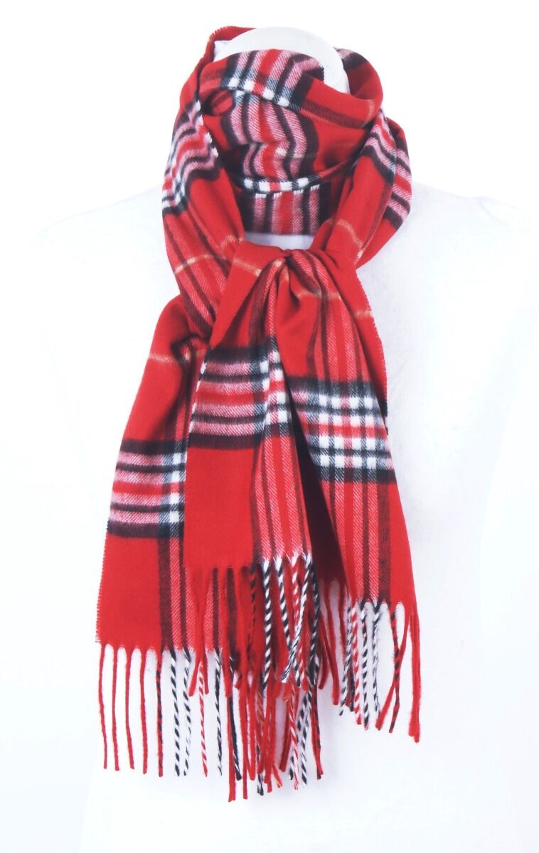 Rode Ultra Zachte Sjaal Met Ruiten huismerk kopen in de aanbieding