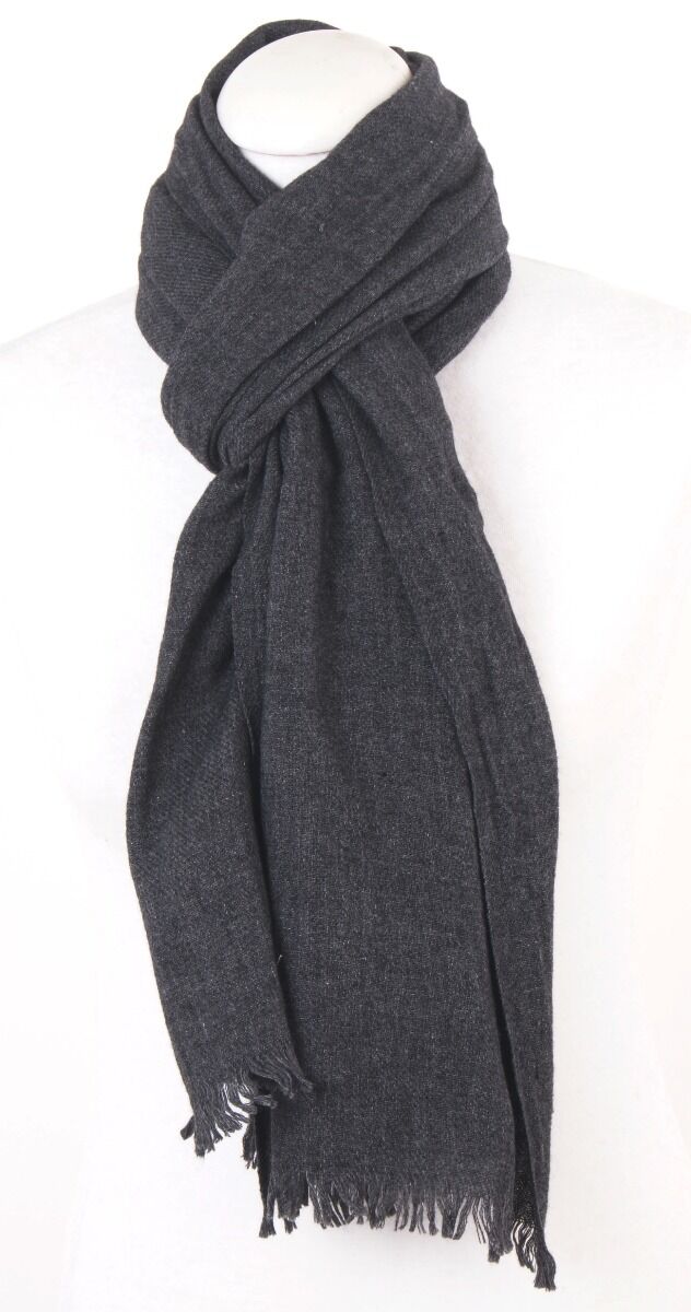 Donkergrijs Gemeleerde Wollen Sjaal huismerk kopen in de aanbieding