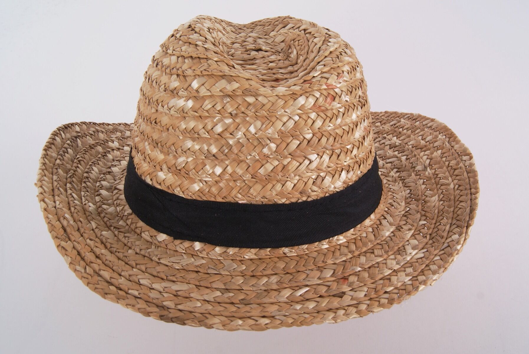 Naturel Stro Gevlochten Ibiza Stijl Cowboyhoed huismerk kopen in de aanbieding