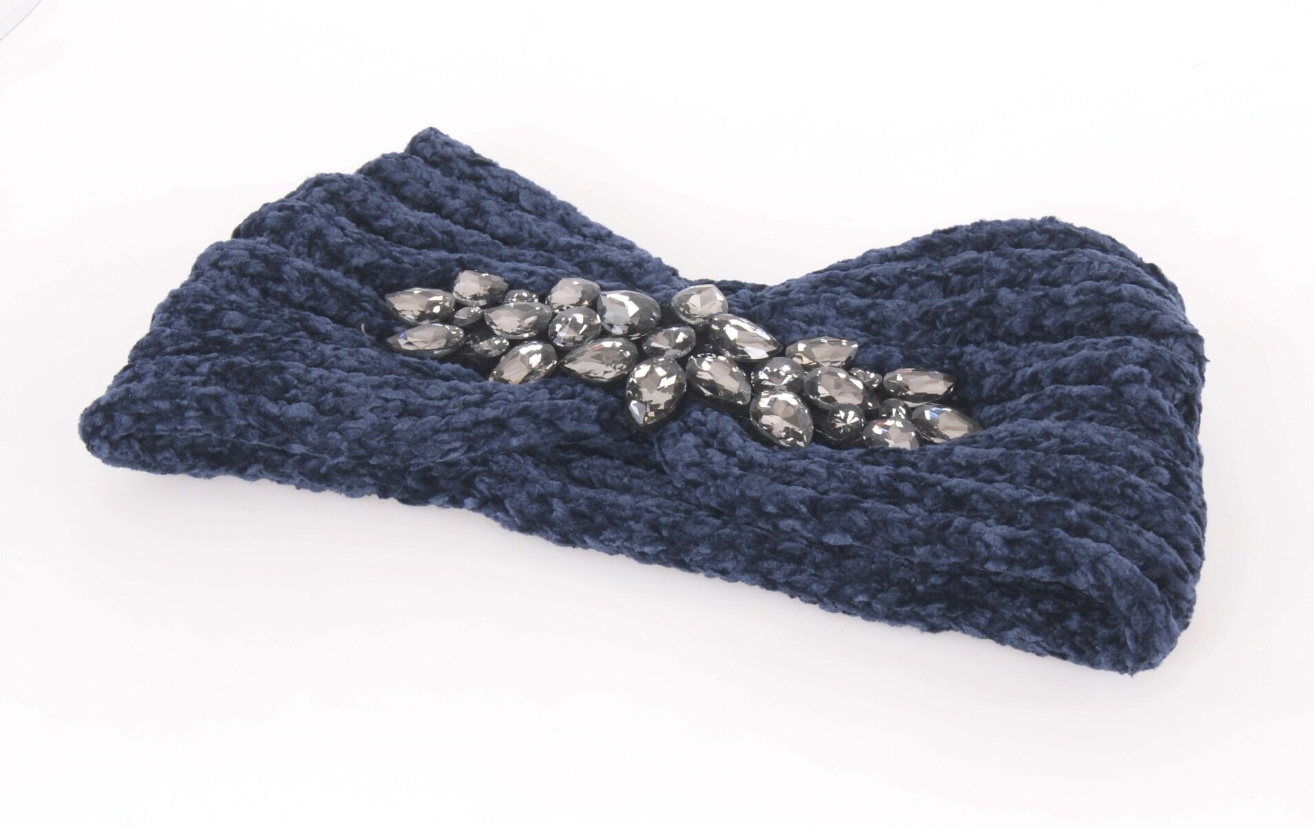 Donkerblauw Gebreide Haarband Met Strass Steentjes huismerk kopen in de aanbieding Donkerblauw Gebreide Haarband Met Strass Steentjes huismerk kopen in de aanbieding