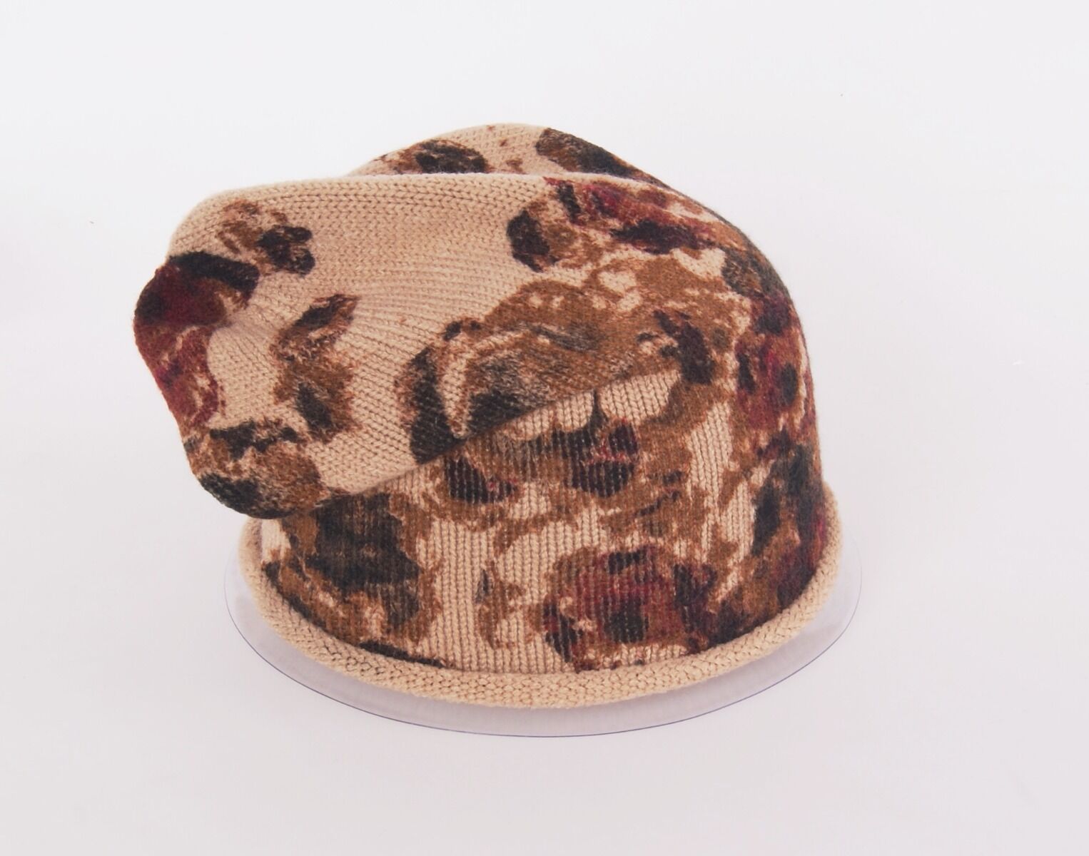 Beige Fijngebreide Muts Met Bloemenprint huismerk kopen in de aanbieding