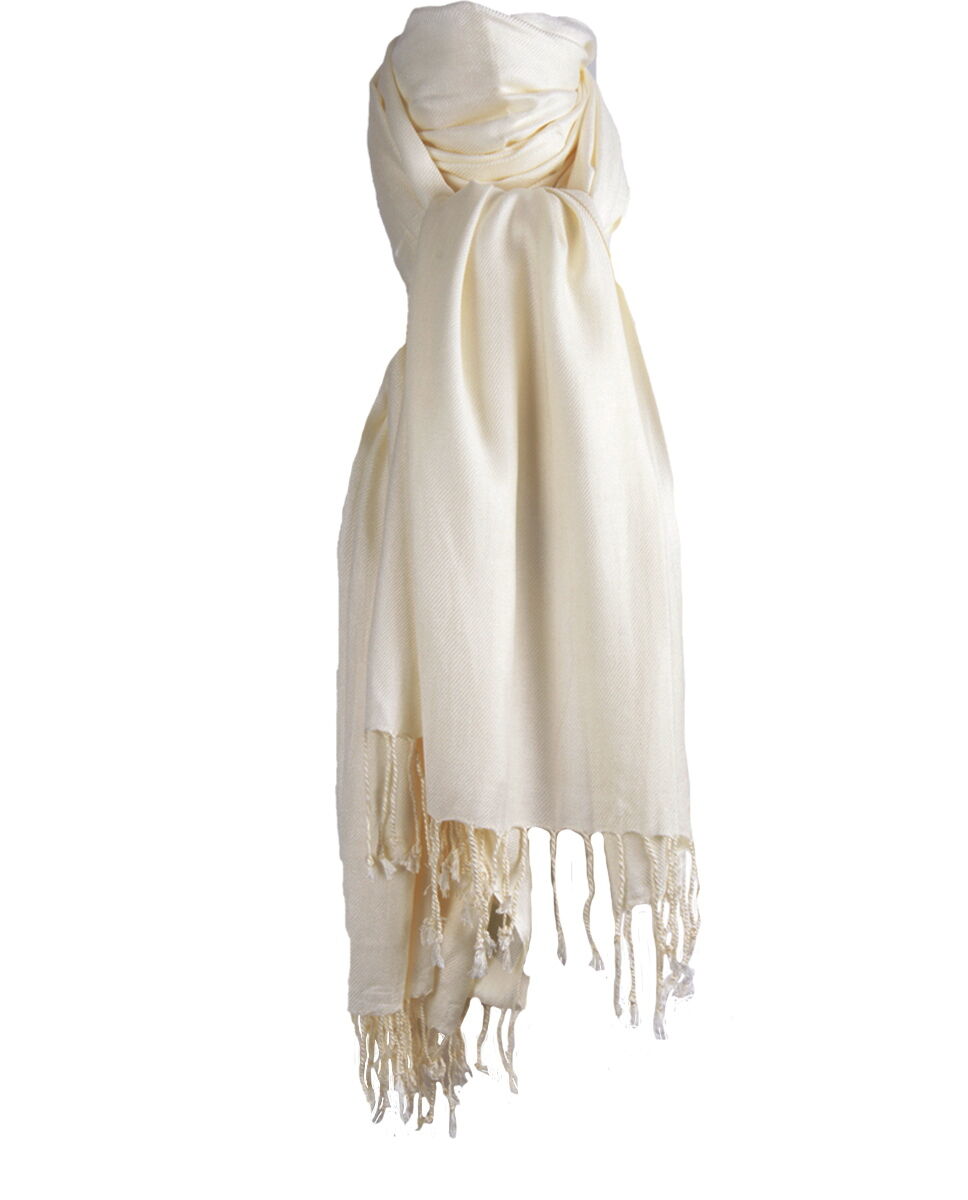 Ecru kleurige pashmina sjaal