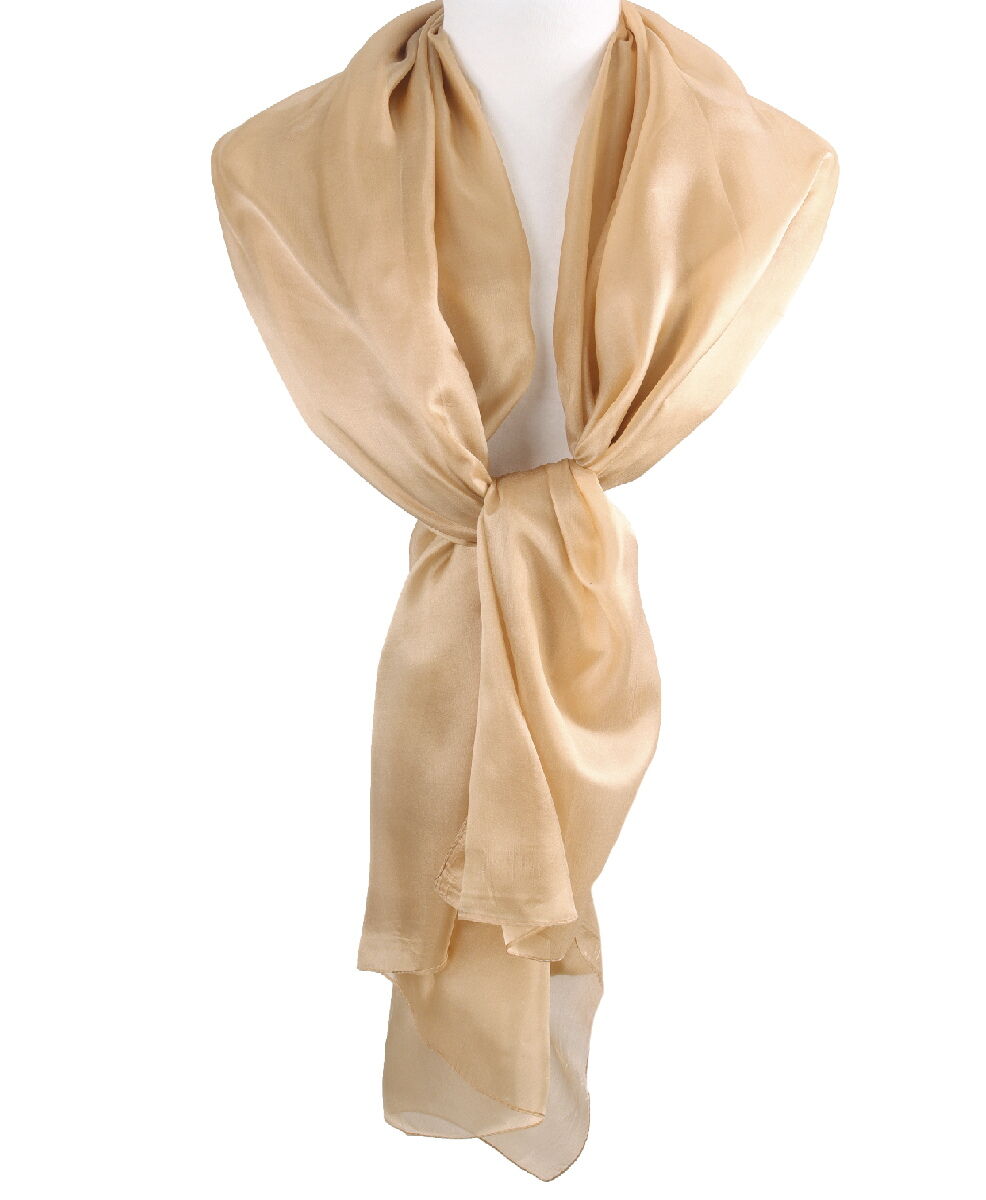 abstract Geruïneerd stijfheid Zijden stola/sjaal in de kleur goud - bouFFante