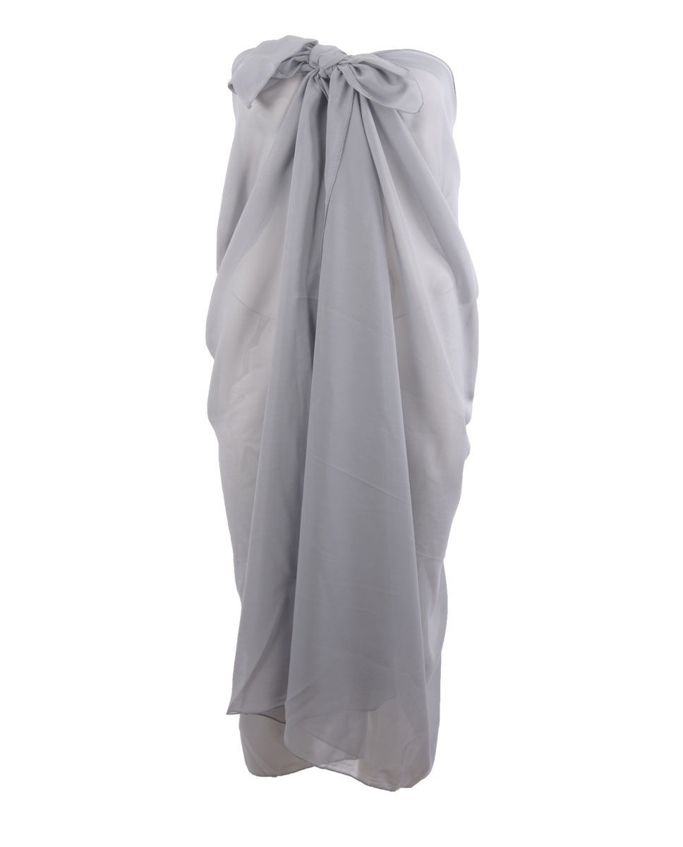 Effen Lichtgrijze Pareo Van Crepe Voile huismerk kopen in de aanbieding
