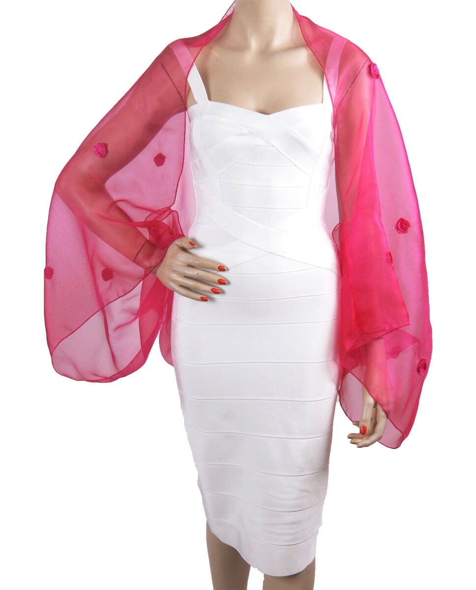 Hardroze Organza Bolero Stola Met Roosjes huismerk kopen in de aanbieding