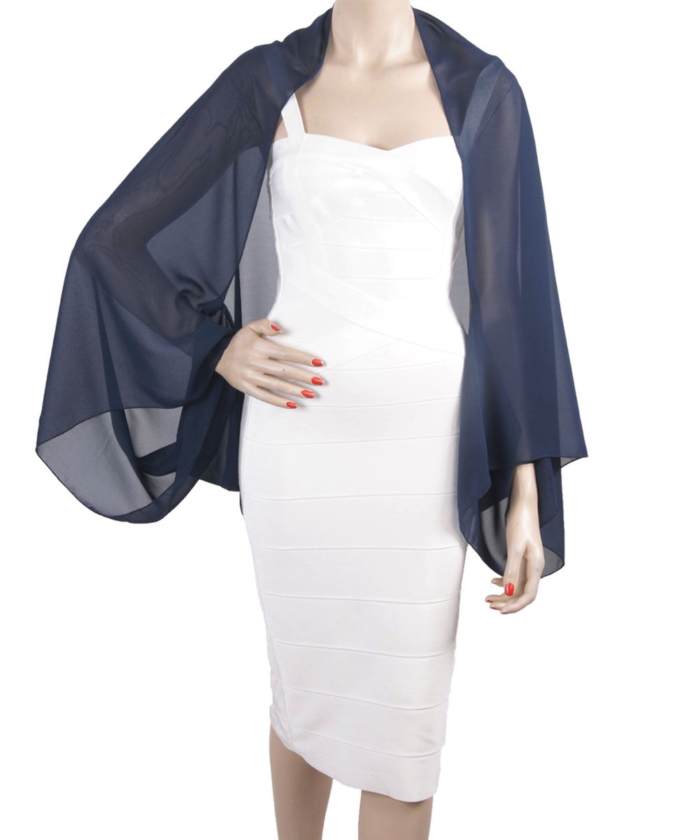 Bolero Stola Van Effen Donkerblauwe Crepe Voile huismerk kopen in de aanbieding