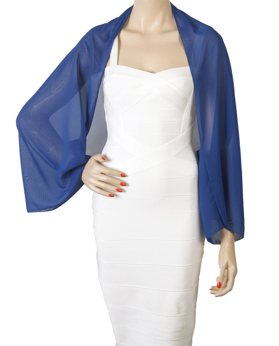 Korte Jeansblauwe Bolero Stola Van Crepe Voile huismerk kopen in de aanbieding