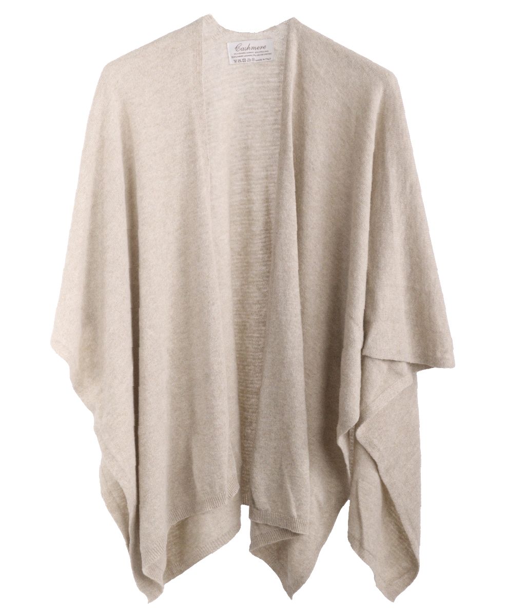 Marine Cashmere - Kasjmier Blend Poncho voor dames, delicaat en zacht kasjmiergaren, gemaakt in Italië, Zwart, one size
