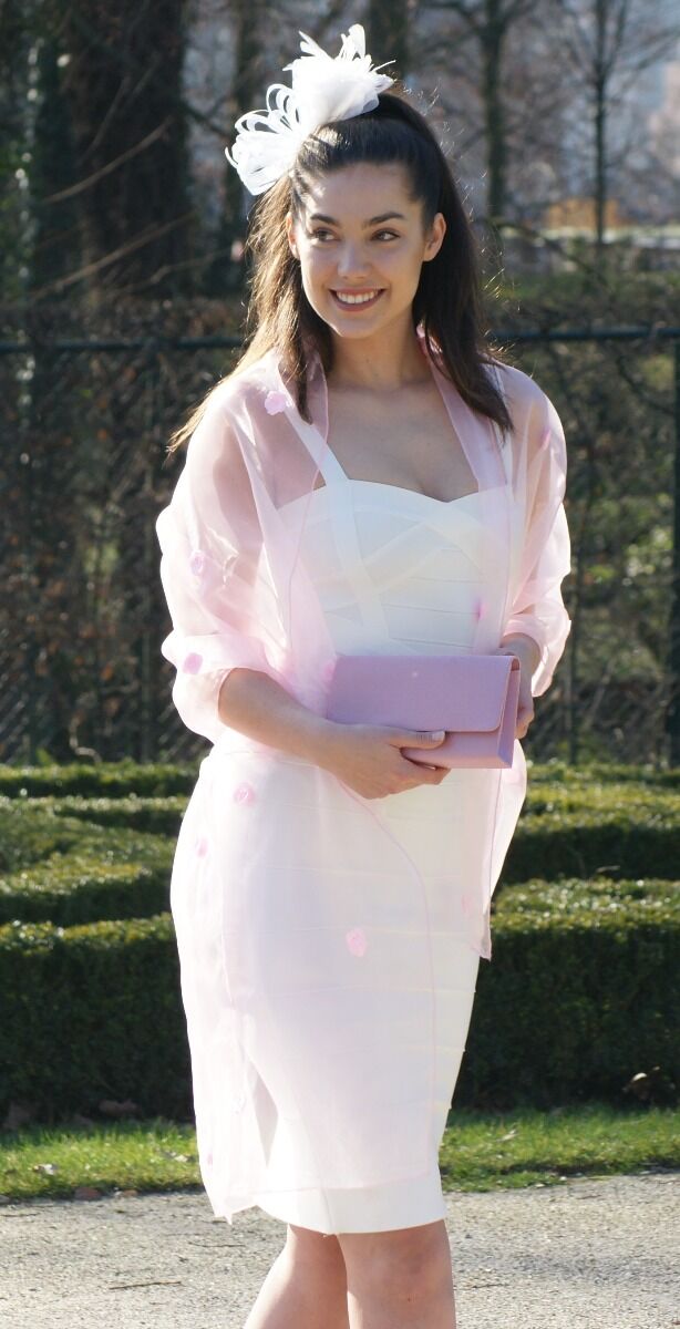 Lichtroze Organza Stola Met Roosjes huismerk kopen in de aanbieding Lichtroze Organza Stola Met Roosjes huismerk kopen in de aanbieding